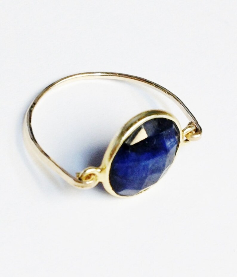 Sapphire Ring, Blue Sapphire Ring, 14K Gold Filled Ring, Sapphire Jewelry, September Birthstone, Dark Blue Sapphire, Birthstone Ring image 4