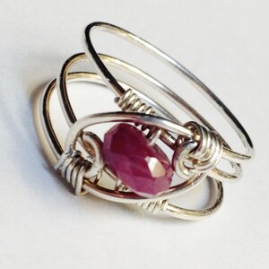 Anel de rubi, joias de rubi, anel de pedras preciosas de rubi, anel de rubi vermelho, anéis esterlinas para mulheres, anel de prata, joias de prata, anel de ouro, anel vermelho imagem 4