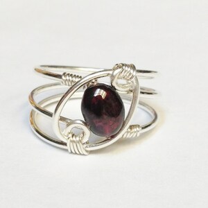 Garnet Ring, Garnet Jewelry, January Birthstone, Sterling Rings for Women, Silver Ring, Sterling Silver Ring, Valentines Gift image 5