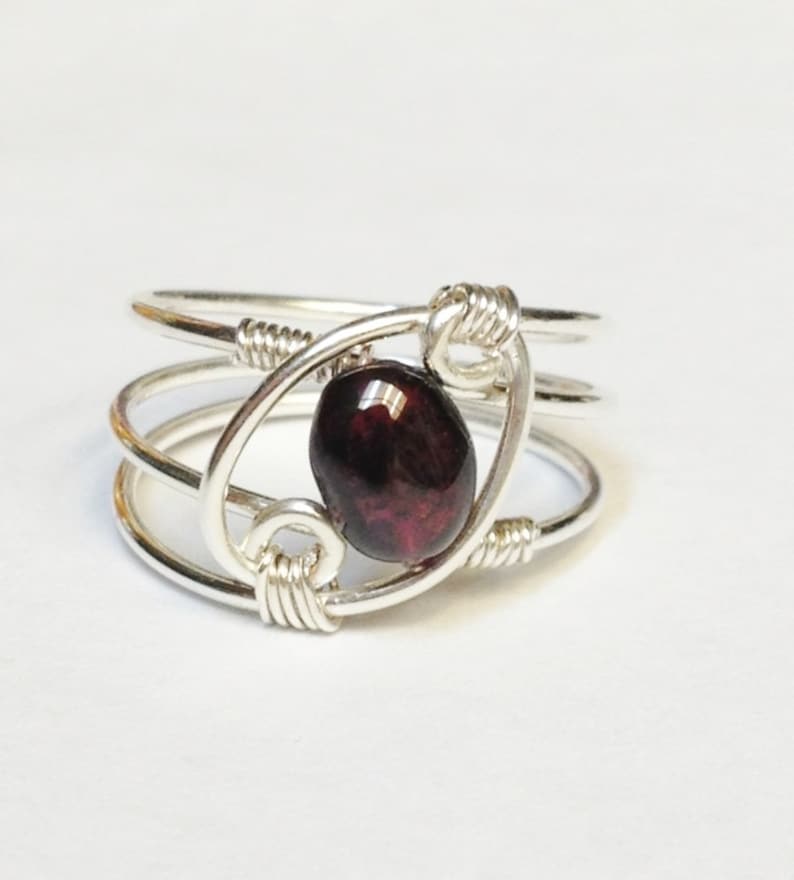 Garnet Ring, Garnet Jewelry, January Birthstone, Sterling Rings for Women, Silver Ring, Sterling Silver Ring, Valentines Gift image 5