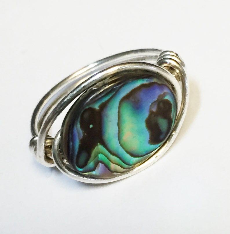 Abalone Ring Abalone Jewelry Sterling Silver Ring Silver - Etsy