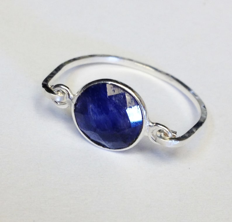 Sapphire Ring, Blue Sapphire Ring, Sterling Silver Ring, Blue Sapphire Gemstone Ring, Sapphire Jewelry, September Birthstone image 6