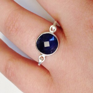 Sapphire Ring, Blue Sapphire Ring, Sterling Silver Ring, Blue Sapphire Gemstone Ring, Sapphire Jewelry, September Birthstone image 5