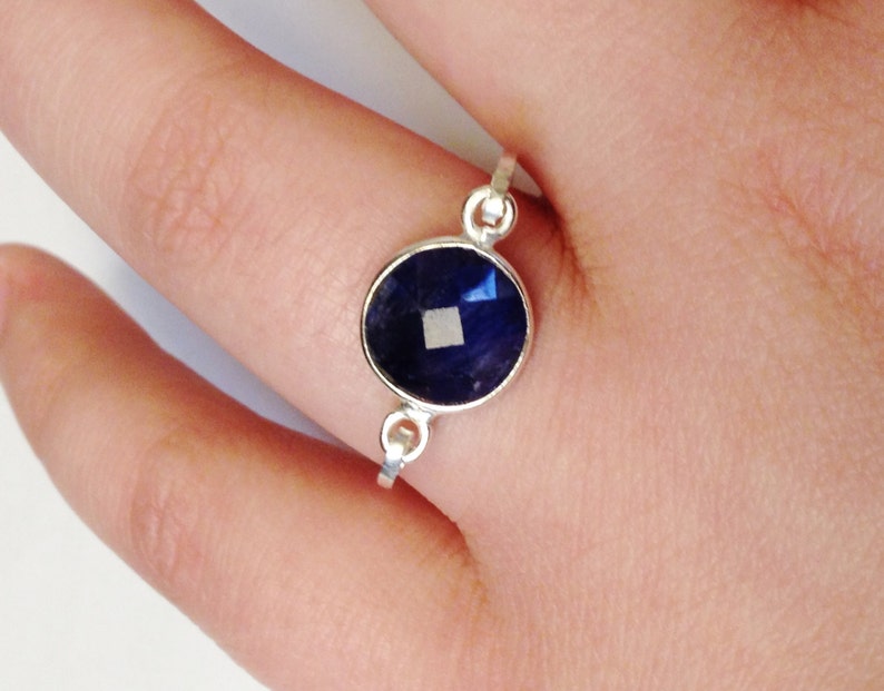 Sapphire Ring, Blue Sapphire Ring, Sterling Silver Ring, Blue Sapphire Gemstone Ring, Sapphire Jewelry, September Birthstone image 5