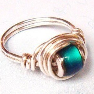 Mood Ring, Sterling Silber Ring, Sterling Silber Mood Ring, Draht gewickelt Ring