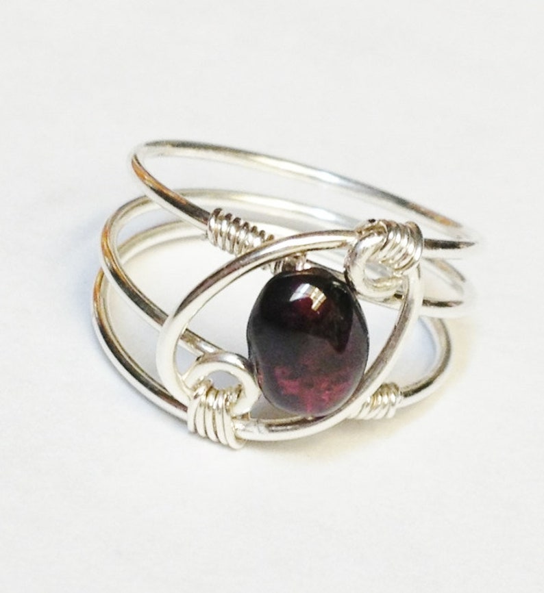 Garnet Ring, Garnet Jewelry, January Birthstone, Sterling Rings for Women, Silver Ring, Sterling Silver Ring, Valentines Gift image 3