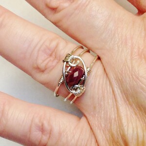 Anel de rubi, joias de rubi, anel de pedras preciosas de rubi, anel de rubi vermelho, anéis esterlinas para mulheres, anel de prata, joias de prata, anel de ouro, anel vermelho imagem 5