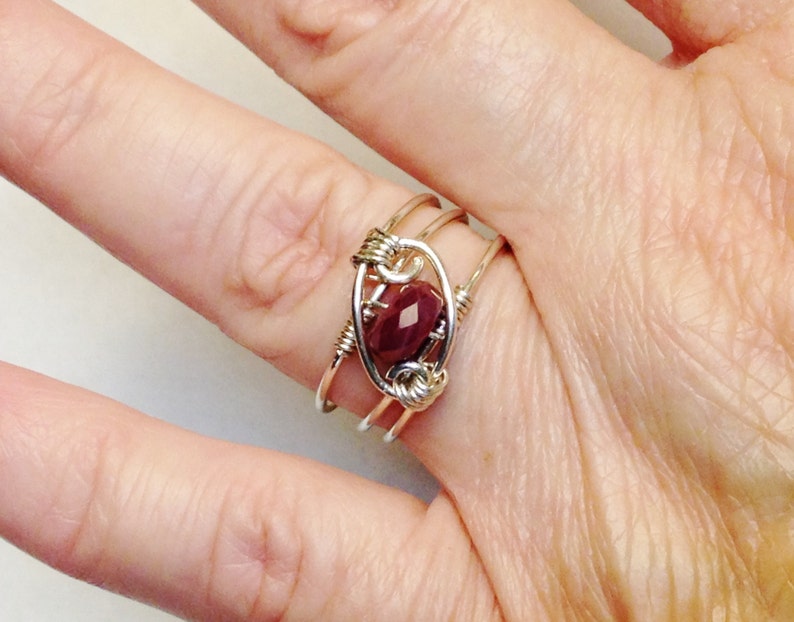 Anel de rubi, joias de rubi, anel de pedras preciosas de rubi, anel de rubi vermelho, anéis esterlinas para mulheres, anel de prata, joias de prata, anel de ouro, anel vermelho imagem 5