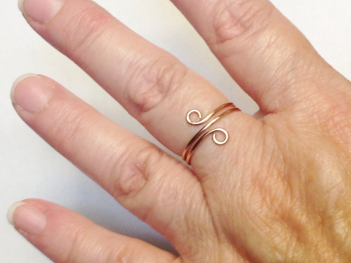 Rose Gold Ring Toe Ring Rose Gold Wire Wrapped Ring 14K Etsy Canada