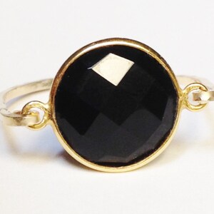 Black Onyx Ring, Black Onyx Gemstone, Gold Ring, 14K Gold Filled Ring, Black Onyx Jewelry
