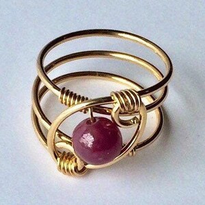 Natural Ruby Ring, Ruby Jewelry, Solitaire Ring, Gold Ruby Ring, 14K Gold Fill Ring, Ruby Gemstone Ring, July Birthstone