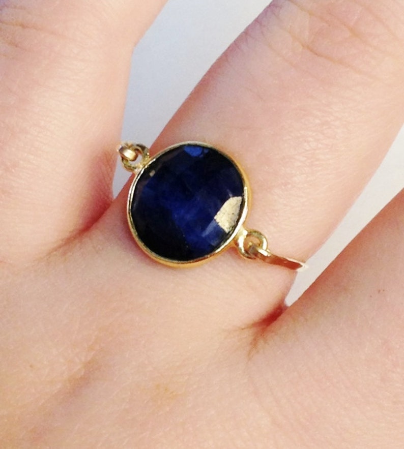 Sapphire Ring, Blue Sapphire Ring, 14K Gold Filled Ring, Sapphire Jewelry, September Birthstone, Dark Blue Sapphire, Birthstone Ring image 5