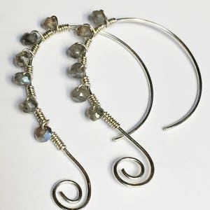 Labradorite Earrings, Dangle Earrings,  Labradorite Jewelry, Labradorite Gemstone, Sterling Silver Earrings, Labradorite Stone