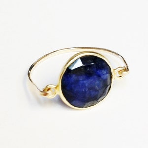 Sapphire Ring, Blue Sapphire Ring, 14K Gold Filled Ring, Sapphire Jewelry, September Birthstone, Dark Blue Sapphire, Birthstone Ring image 6