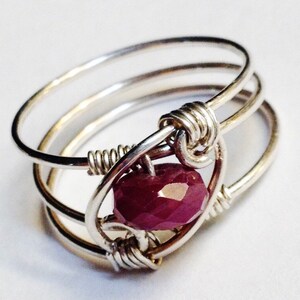 Anel de rubi, joias de rubi, anel de pedras preciosas de rubi, anel de rubi vermelho, anéis esterlinas para mulheres, anel de prata, joias de prata, anel de ouro, anel vermelho imagem 1