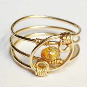 Citrine Ring, Citrine Gemstone, Citrine Jewelry, Gold Rings for Women, 14K Gold Filled Ring, Gold Jewelry, Gold Ring, November Birthstone