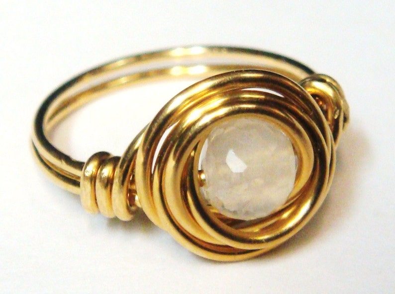 Moonstone Ring Moonstone Gemstone 14K Gold Filled Ring Gold - Etsy