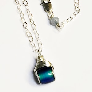 Mood Necklace   Mood Jewelry   Sterling Silver Mood Necklace  or 14K Gold Fill Mood Necklace with Labradorite