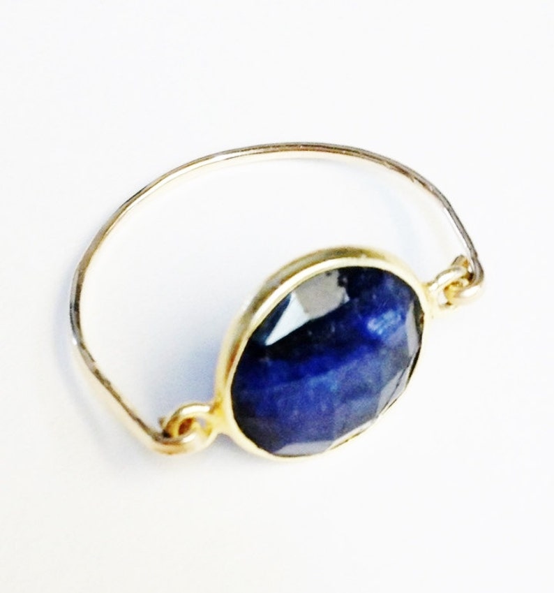 Sapphire Ring, Blue Sapphire Ring, 14K Gold Filled Ring, Sapphire Jewelry, September Birthstone, Dark Blue Sapphire, Birthstone Ring image 3