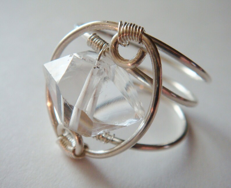 Herkimer Diamond Ring Large Chunky Style Herkimer Gemstone Etsy