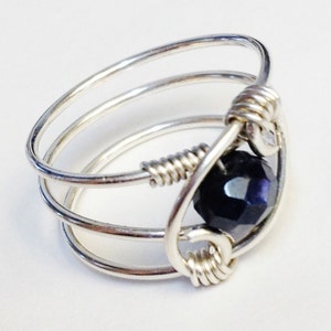 Blue Sapphire Ring, Sapphire Jewelry, Blue Sapphire Gemstone Ring, Sapphire Ring, Sterling Rings for Women, Gift for Mom image 1