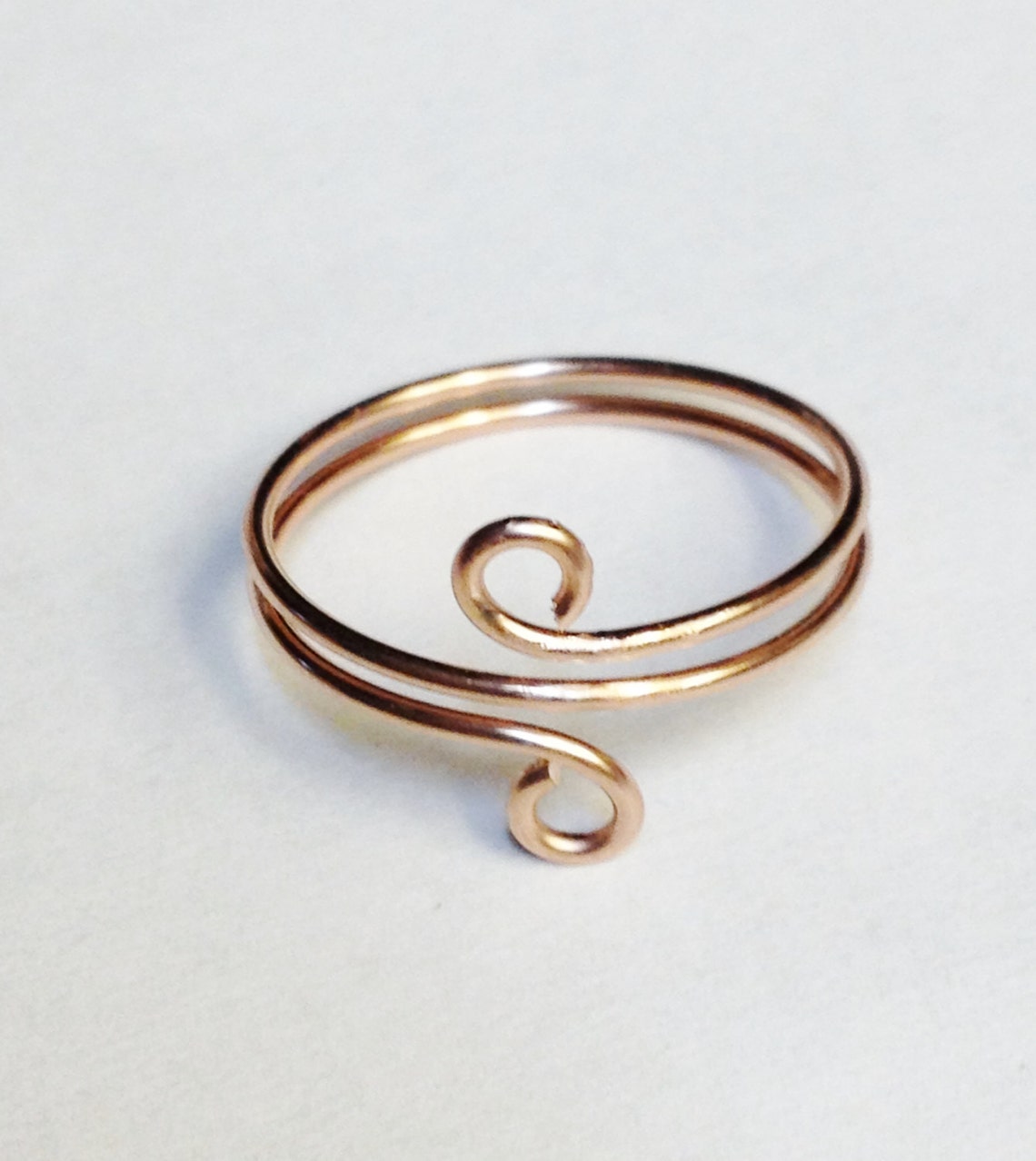 Rose Gold Ring Toe Ring Rose Gold Wire Wrapped Ring 14K Etsy Canada