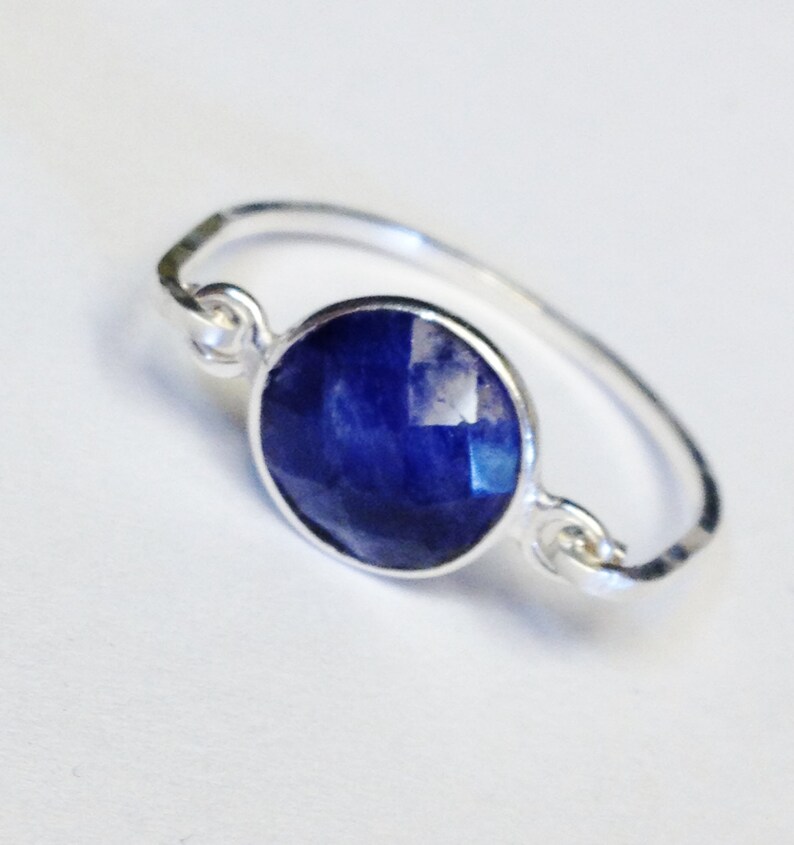 Sapphire Ring, Blue Sapphire Ring, Sterling Silver Ring, Blue Sapphire Gemstone Ring, Sapphire Jewelry, September Birthstone image 3