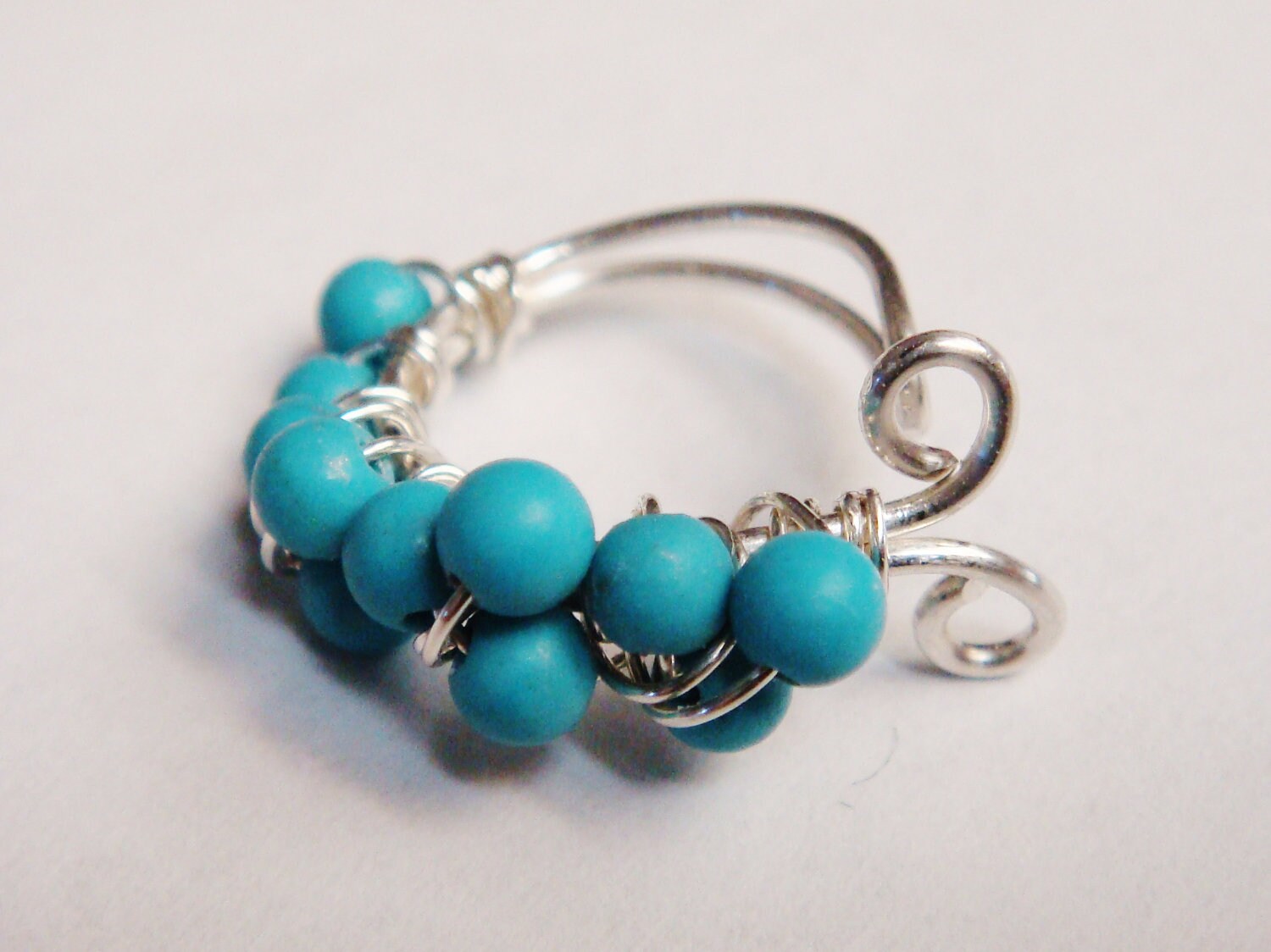 Turquoise Ear Cuff Sterling Silver Ear Wrap Turquoise Etsy