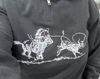Rope & Ride Cowboy Quarter Zip Sweatshirt