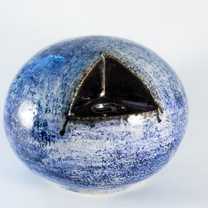 Blue Sculptural Ceramic Vase — Art Object