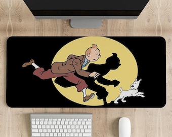 The Adventures of Tintin Mouse Pad | Different sizes Personalized Printing | Gaming Mouse Pad | Customized Mouse Pad | Game, Anime, Desk Mat