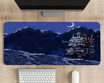 Howl's Moving Castle Mouse Pad: Anime Gaming Desk Mat, Stitched Edge