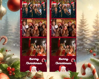 2 x 6 フォトブース テンプレート、Canva、クリスマス、写真テンプレート、フォト ストリップ、2 x 6 インチ