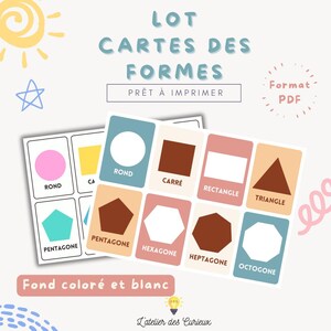 LOT - Cartes Formes - 16 Formes en Français | Carte Mémoire Éducative | Imprimable PDF | Enfants 3-5 Ans | A4 | Fichier Téléchargeable