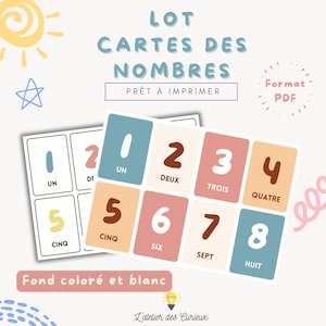 LOT Number Cards - 1 to 20 in French | Educational Flashcard | Printable PDF | Children 3-5 Years | A4 | Downloadable File