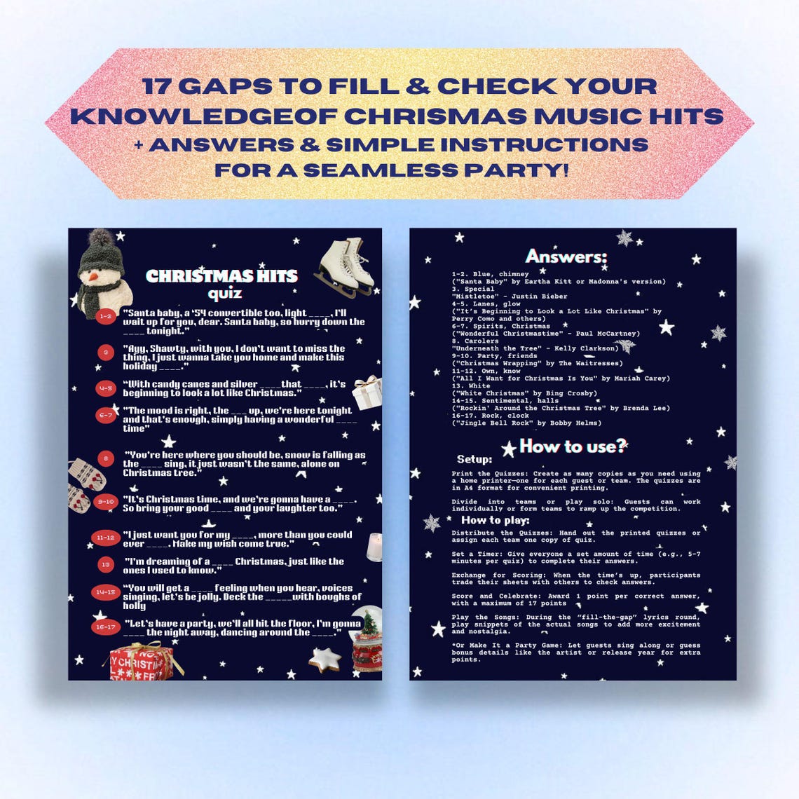 Festive Christmas Music Quiz | Fill in the Gaps From Iconic Holiday ...