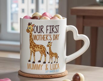 First Mothers Day Mug Giraffe, Cute Mothers Day Mug, Special Customized Mug For Moms, Perfect Present for Mothers Day, Best Gift For Moms