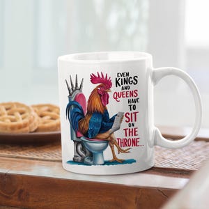 Funny Rooster Coffee Mugs, Playful Farm Animal Cup, Rooster Humor Mug, Joke Present for Men and Women, Rooster Art Cup, Gift for Son and Dad
