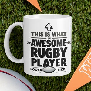 Canecas de café incríveis com jogador de rúgbi, caneca de café com estrela de rúgbi, caneca de presente com design de entusiasta de esportes para homens e mulheres, caneca de café com fã de rúgbi