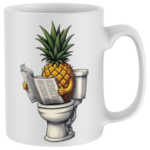 Pineapple Coffee Mugs, Tropical Fruit Mugs, Gift for Coffee Lover, Joke Present for Men Women, Cute Pineapple Tea Cup, Sweet Fruit Drinkware
