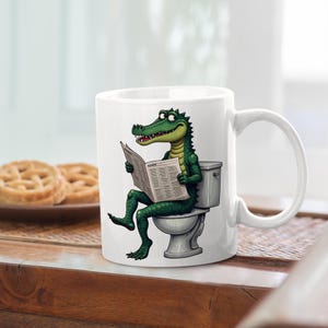 Funny Crocodile Mug - Hilarious Coffee Cup for Animal Lovers, Unique Gift for Crocodile Enthusiasts, Wild Animal Humor, Quirky Gag Gift