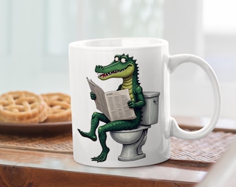 Funny Crocodile Mug - Hilarious Coffee Cup for Animal Lovers, Unique Gift for Crocodile Enthusiasts, Wild Animal Humor, Quirky Gag Gift