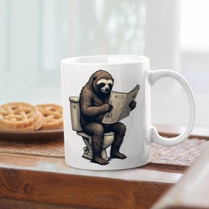 Mug drôle paresseux - cadeau de Noël pour homme et femme, tasse à café humoristique, tasse fantaisie amateur de paresseux, cadeau de vacances original