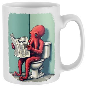 Octopus Coffee Mugs, Marine Creature Coffee Mugs, Octopus Tea Cup, Gift for Coffee Lover, Joke Present for Men Women, Ocean Creature Mugs