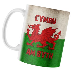 Cymru Am Byth Design Coffee Mugs, Welsh Pride-Themed Drinkware, Cymru Am Byth Cups, Welsh Culture Coffee Mugs, Cymru Symbols Mugs for Men