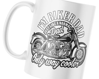Im A Biker Dad Coffee Mugs Design, Cool Biker Coffee Cup for Dads, Motorcycle Humor Mug, Coffee Mugs for Classic Motorbike, Biker Dad Mugs
