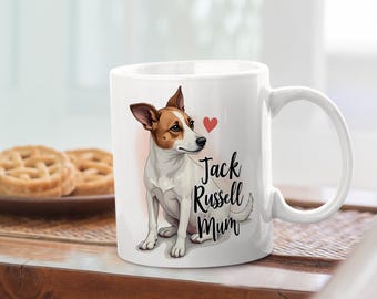 Jack Russell Mum Mug - Dog Lover Gift, Christmas Coffee Mug for Women, Dog Owner Present, Cute Jack Russell Terrier Cup