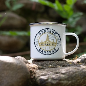 Bangkok Enamel Mug – Thailand Travel Mug, Perfect Gift for Men & Women, Unique Travel Gift
