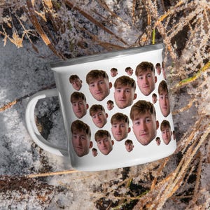 Customised Face All Over Print Design Mugs, Face-Themed Full-Print Drinkware, Face Patterns Coffee Cups, Full-Face Artwork Mugs Gift for Men