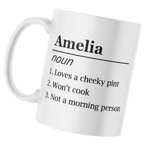 Personalised Noun Coffee Mugs Design, Custom Dictionary-Style Coffee Mug, Name As Noun Mug Design, Witty Noun Mug Gift for  Men and Women